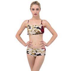 Christmas Poinsettia Decoration Layered Top Bikini Set by Pakrebo