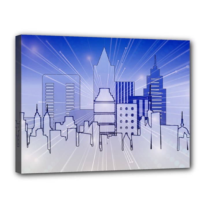 City Architecture Building Skyline Canvas 16  x 12  (Stretched)