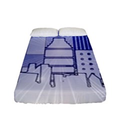 City Architecture Building Skyline Fitted Sheet (full/ Double Size) by Pakrebo