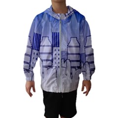 City Architecture Building Skyline Kids  Hooded Windbreaker by Pakrebo