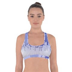 City Architecture Building Skyline Cross Back Sports Bra by Pakrebo