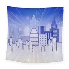 City Architecture Building Skyline Square Tapestry (large) by Pakrebo