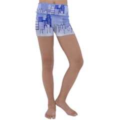 City Architecture Building Skyline Kids  Lightweight Velour Yoga Shorts by Pakrebo