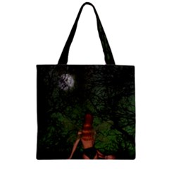 The Night Sadness Surprise Zipper Grocery Tote Bag by Pakrebo