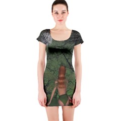 The Night Sadness Surprise Short Sleeve Bodycon Dress by Pakrebo