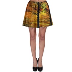 Nature Sunset Landscape Sun Skater Skirt by Pakrebo