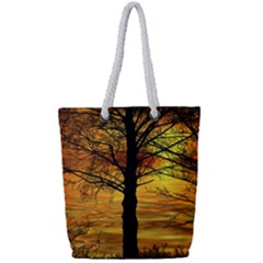 Nature Sunset Landscape Sun Full Print Rope Handle Tote (small) by Pakrebo