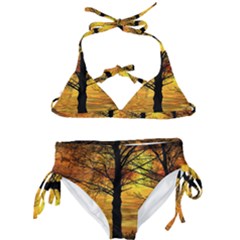 Nature Sunset Landscape Sun Kids  Classic Bikini Set by Pakrebo