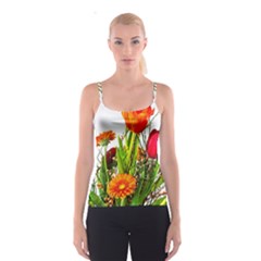 Tulip Gerbera Composites Broom Spaghetti Strap Top by Pakrebo