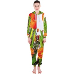 Tulip Gerbera Composites Broom Hooded Jumpsuit (ladies)  by Pakrebo