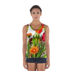 Tulip Gerbera Composites Broom Sport Tank Top  by Pakrebo