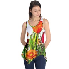 Tulip Gerbera Composites Broom Sleeveless Tunic by Pakrebo