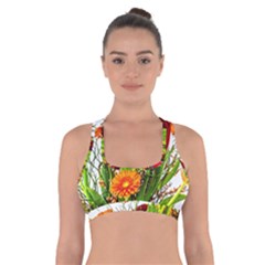 Tulip Gerbera Composites Broom Cross Back Sports Bra by Pakrebo