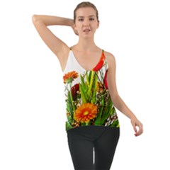 Tulip Gerbera Composites Broom Chiffon Cami by Pakrebo