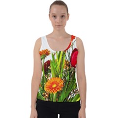 Tulip Gerbera Composites Broom Velvet Tank Top by Pakrebo