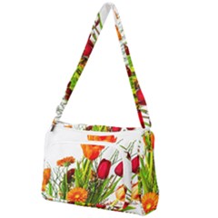 Tulip Gerbera Composites Broom Front Pocket Crossbody Bag by Pakrebo