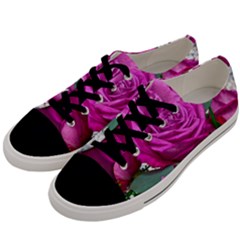 Rose Pink Purple Flower Bouquet Men s Low Top Canvas Sneakers by Pakrebo