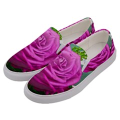 Rose Pink Purple Flower Bouquet Men s Canvas Slip Ons by Pakrebo