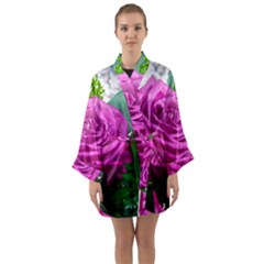 Rose Pink Purple Flower Bouquet Long Sleeve Kimono Robe by Pakrebo