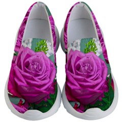 Rose Pink Purple Flower Bouquet Kids  Lightweight Slip Ons by Pakrebo