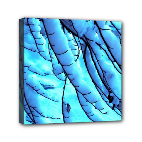 Winter Branch Tree Beech Snow Mini Canvas 6  X 6  (stretched) by Pakrebo