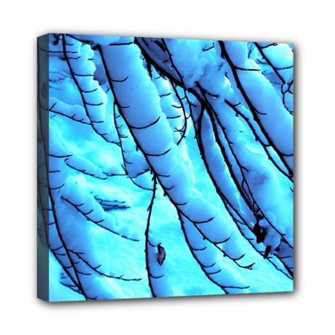 Winter Branch Tree Beech Snow Mini Canvas 8  X 8  (stretched) by Pakrebo