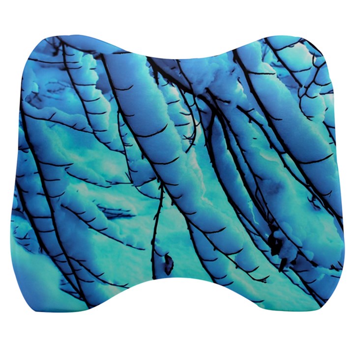 Winter Branch Tree Beech Snow Velour Head Support Cushion