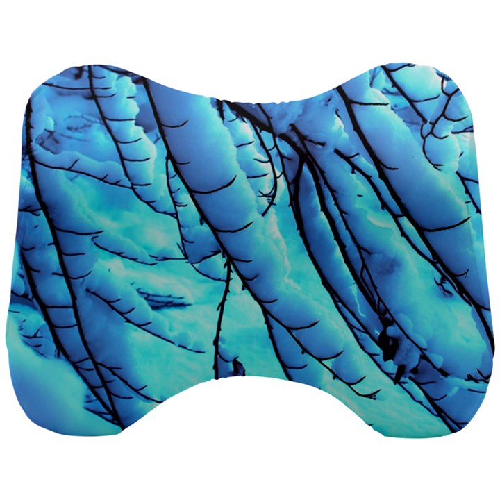 Winter Branch Tree Beech Snow Head Support Cushion