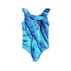 Winter Branch Tree Beech Snow Kids  Frill Swimsuit by Pakrebo