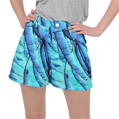 Winter Branch Tree Beech Snow Ripstop Shorts by Pakrebo