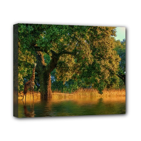 Nature Tree Sunset Giraffe Animal Canvas 10  X 8  (stretched) by Pakrebo