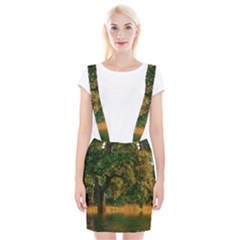 Nature Tree Sunset Giraffe Animal Braces Suspender Skirt by Pakrebo