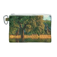 Nature Tree Sunset Giraffe Animal Canvas Cosmetic Bag (large) by Pakrebo