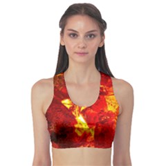 Bernstein Burning Stone Gem Sports Bra by Pakrebo