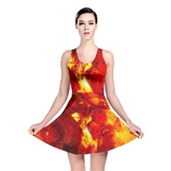 Bernstein Burning Stone Gem Reversible Skater Dress by Pakrebo