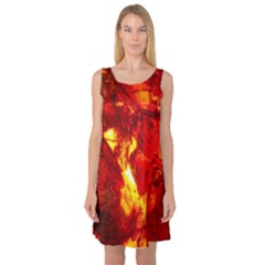 Bernstein Burning Stone Gem Sleeveless Satin Nightdress by Pakrebo