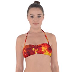 Bernstein Burning Stone Gem Halter Bandeau Bikini Top by Pakrebo