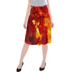 Bernstein Burning Stone Gem Midi Beach Skirt by Pakrebo