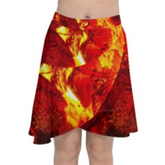 Bernstein Burning Stone Gem Chiffon Wrap Front Skirt by Pakrebo