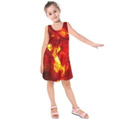 Bernstein Burning Stone Gem Kids  Sleeveless Dress by Pakrebo