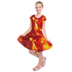 Bernstein Burning Stone Gem Kids  Short Sleeve Dress by Pakrebo