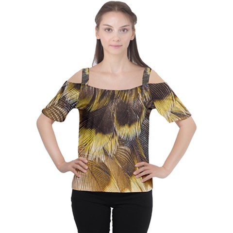 Wing Feather Bird Animal World Cutout Shoulder Tee by Pakrebo