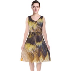 Wing Feather Bird Animal World V-neck Midi Sleeveless Dress  by Pakrebo