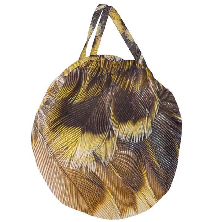 Wing Feather Bird Animal World Giant Round Zipper Tote