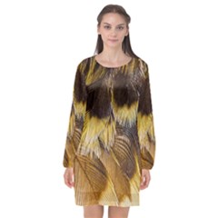 Wing Feather Bird Animal World Long Sleeve Chiffon Shift Dress  by Pakrebo