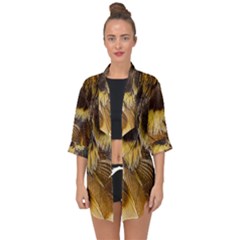 Wing Feather Bird Animal World Open Front Chiffon Kimono by Pakrebo