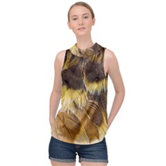 Wing Feather Bird Animal World High Neck Satin Top by Pakrebo