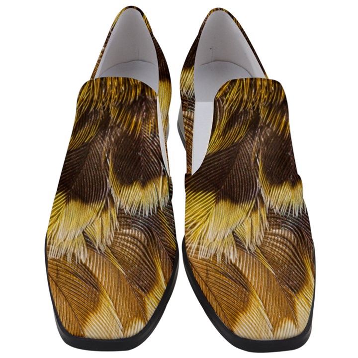 Wing Feather Bird Animal World Slip On Heel Loafers