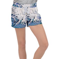 Paint Acrylic Paint Art Colorful Women s Velour Lounge Shorts by Pakrebo