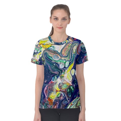 Paint Acrylic Paint Art Colorful Women s Cotton Tee by Pakrebo